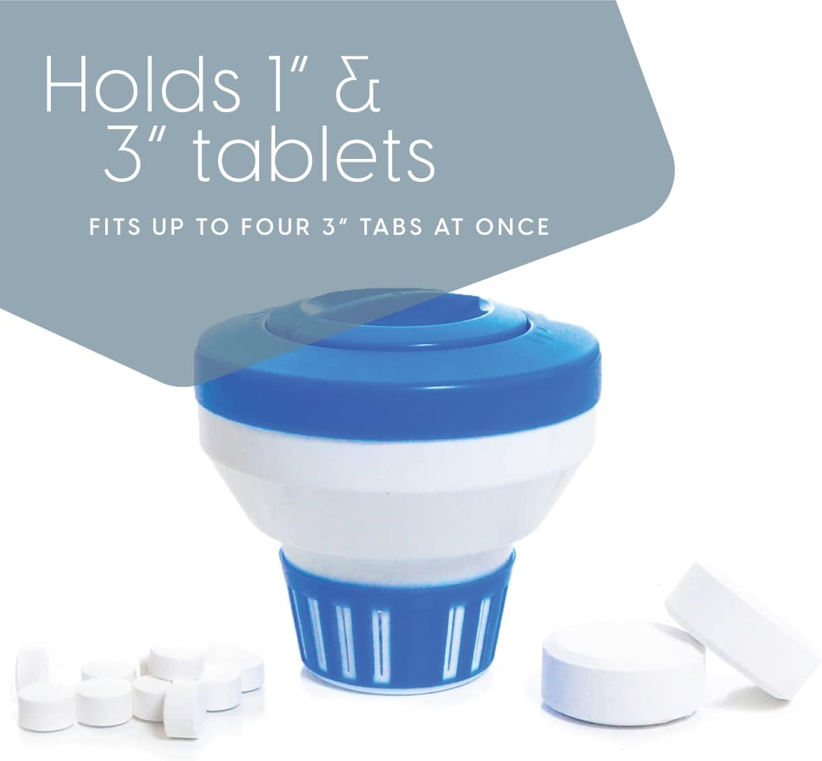 Milliard Chlorine Floater, Floating Chlorine Dispenser, Large Capacity and Adjustable Release, Fits 1-3in. Tablets: for Swimming Pool or Spa