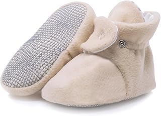 Bebek Patiği Polar, Kaydırmaz Taban, Pamuklu Yenidoğan  Ev Kreş Bebek Ayakkabısı, Organik Pamuk 