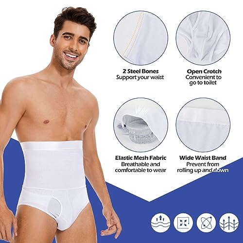 MISS MOLY Men Tummy Control Shorts High Waist Underwear Slimming Body Shaper Stomach Shapewear Belly Girdle Briefs Boxer2