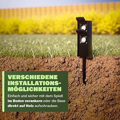 Rosch Gartensteckdosensäule RO-1006 – 4 Steckdosen, IP44, Mit Uhr & Schalter, Edelstahl/Kunststoff