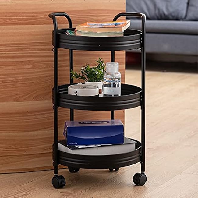 Movable Hand Trucks Multifunction Kitchen Storage Shelf, Living Room Multi-Layer Display Rack Fruit and Vegetable Rack, with Wheels, Movable Large-Capacity Shelf Space Saving-Zp8ncMWS