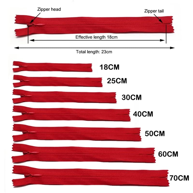 SHRJ - 40 Cerniere Invisibili In Nylon Per Cucito E Fai Da Te - 50 Cm, 20 Colori (2 Per Colore) - 2