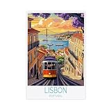 NLKQHTF Póster artístico de Lisboa Portugal en lienzo, decoración de dormitorio, paisaje, oficina, habitación, regalo, 40 x 60 cm
