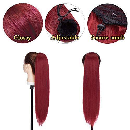 Hairro JK-SY-UOST331 Ponytail Extensions Drawstring Ponytail Hair Extension Yaki Kinky Straight Ponytails Hairpieces Synthetic Pony Tail Natural Black Comb In Ponytail Hair Pieces thumb #2