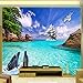 Produktbild Wandbild Tapete 3D Stereo Seaside Dolphins Landschaft Wandbild Wohnzimmer Schlafzimmer Interior Home Decor Wall Paper 150X105 Cm