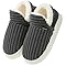 Misolin Hausschuhe Damen Winter Wärme Pantoffeln Herren With Memory Foam Kordsamt Voll Plüsch Weiche Geschlossen Baumwolleschuhe Antirutsch Bequeme Outdoor/Indoor,Schwarz 290(EU42-43)