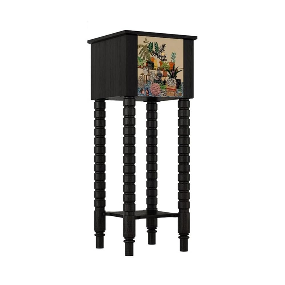 ZENY896V Home French Simple Living Room Walnut Bonsai Stand, Indoor High Foot Plant Display Base Decor