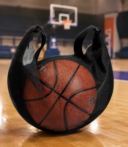 Bolsa de basquete de grande capacidade, bolsa tiracolo ajustável para bola esportiva de vôlei, bolsa de ginástica de malha com alça de ombro, organizador de equipamentos de viagem de treinamento
