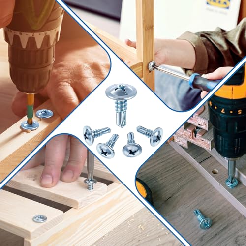 Tornillos para madera #8 x 1/2 pulg Zinc Hicarer 1000 pcs miniatura 6