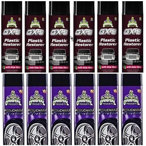 Generic Set of 6 GX-3 Plastic Restorer and 6 Untouchable Wet Tire Shine Cristal Products