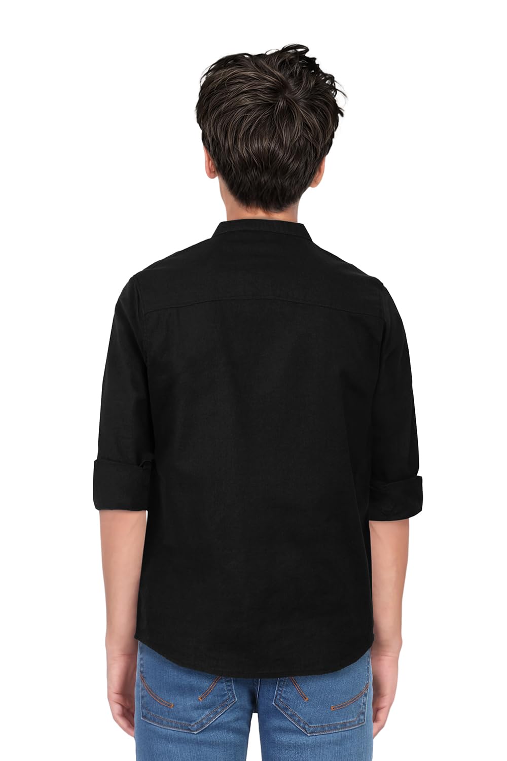 Allen Solly Boy's Solid Regular Fit Shirt (ABSFCKRBH56829_Black - Image 2 thumbnail