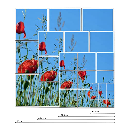 Céramique décorative coquelicots tableau mural haut gamme