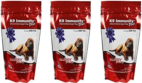 Aloha Medicinals - K9 Immunity Plus - Potent Immune Booster For Dogs Over 70 Pounds - Certified Organic – Mushroom Enhanced Supplement - Veterinarian Recommended Dog Health Supplement -90 Chews 3 pack