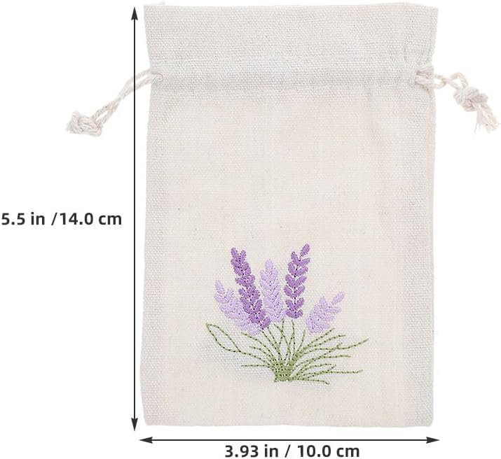 PRETYZOOM 20pcs Lavender Sachet Bags: Cotton Drawstring Pouch Empty Refillable Small Bags for Lavender Spice Jewelry Wedding Home Car Decorations