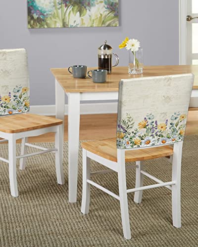 Lidu Spring Floral Chair Covers Set Of 6 For Dining Room, Summer Botanical Eucalyptus Leaves Chair Back Cover Removable Kitchen Chair Slipcovers Seat Protector For Party Banquet Christmas Decorations #TOP4