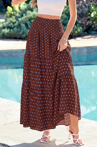 Image of CFLONGE Summer Maxi Skirts for Women 2026 Trendy Floral A Line Boho Skirt