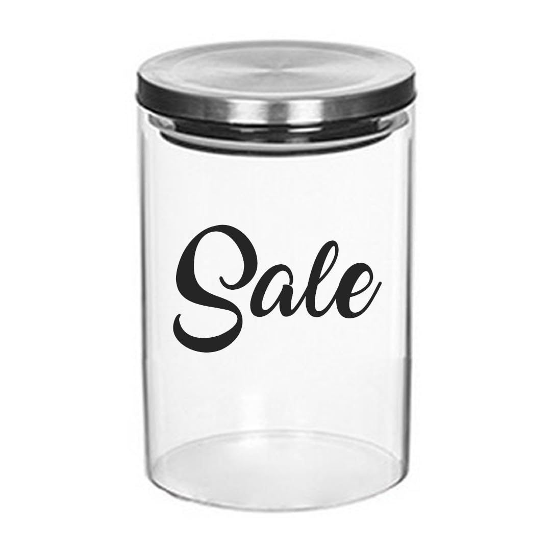 Set 3 Contenitori Trasparenti Personalizzati per Caffè Zucchero Sale 2 da 700ml 1 da 900ml Tris Barattoli Confezione da 3 In Vetro Con Coperchio Acciaio Idea Regalo Arredo Decorazioni Casa Cucina