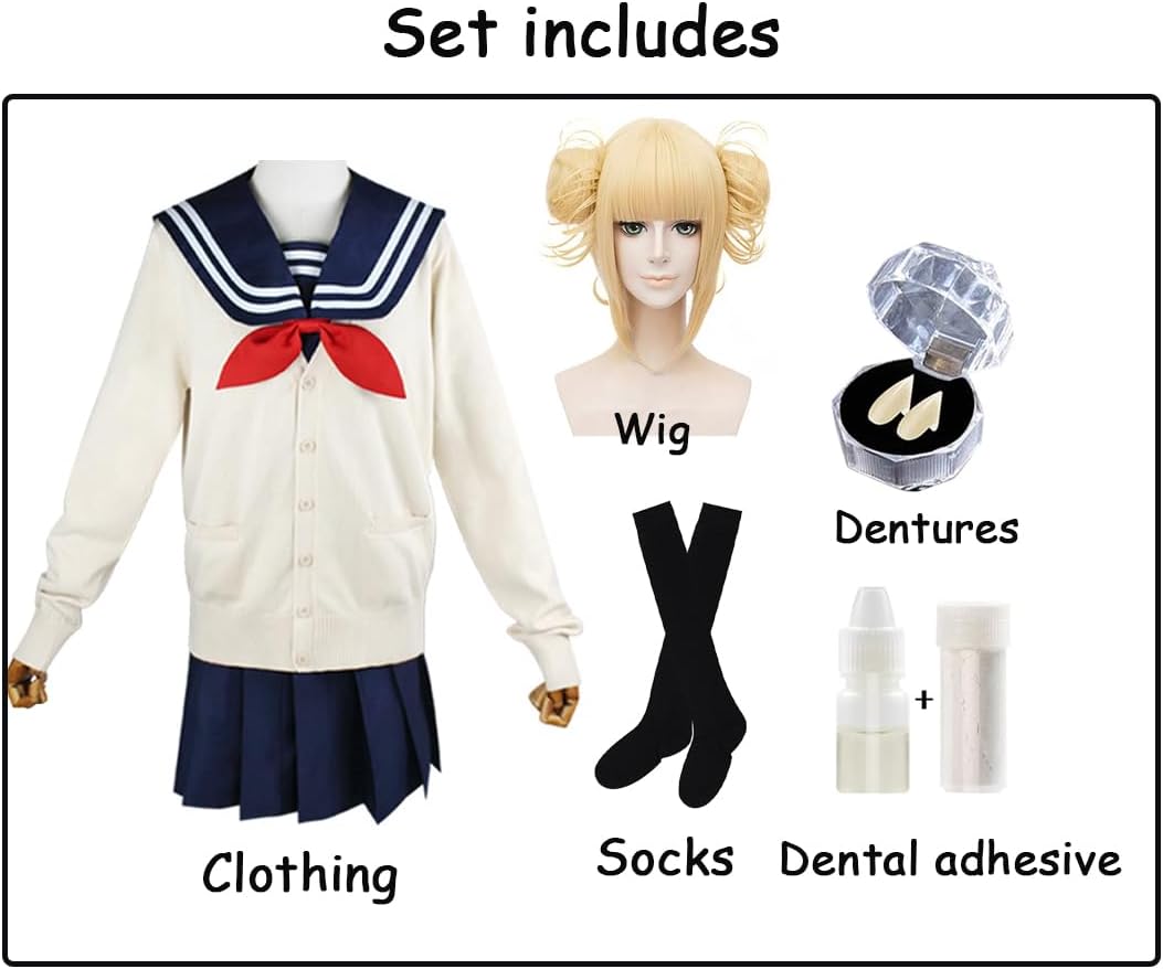 Anime Costume Sailor JK Uniform Anime Cosplay Halloween Costume Full Set and Wig