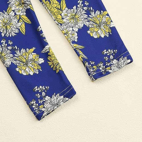 Image of Axumity Kid Girl Clothes Ruffle Sleeve Top Floral Allover Pants 3-9 Years Fall Outfit Set