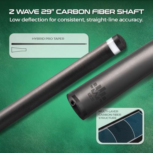 Taco de billar Z Wave Carbon 29'' con punta microfiber 12.5 mm miniatura 3