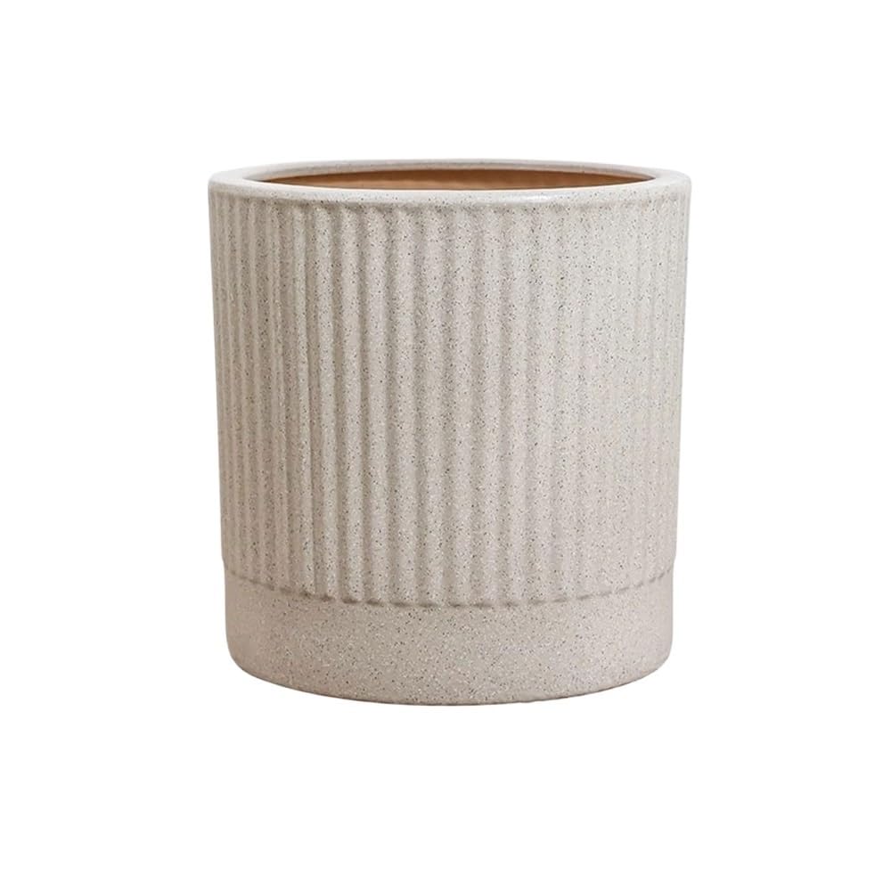 Vfs8dQ5kt Vasi per piante da interno Vaso da fiori grande in ceramica a strisce rotonde con foro di drenaggio Fioriere da giardino