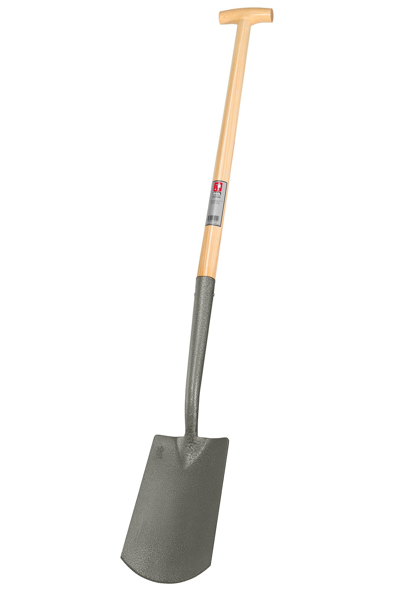Idealspaten ECCO Szpadel holenderski powlekany proszkowo z uchwytem T z jesionem, srebrny, 90 x 28 cm