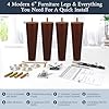Airy Abode Premium Walnut Wood Furniture Legs (Full Install Kit) - Pick Your Size and Color #1