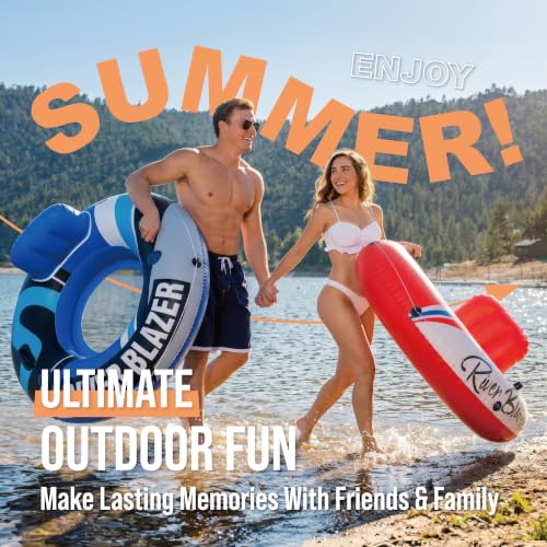 Sunlite Sports Inflatable River Tube Float - Heavy Duty River Float Pool Floats Lake Premium Water Tubes for Floating Recreational River Raft Lounge Floaties with 2 Cup Holders by Sunlite Sports - Used condition - Image 4