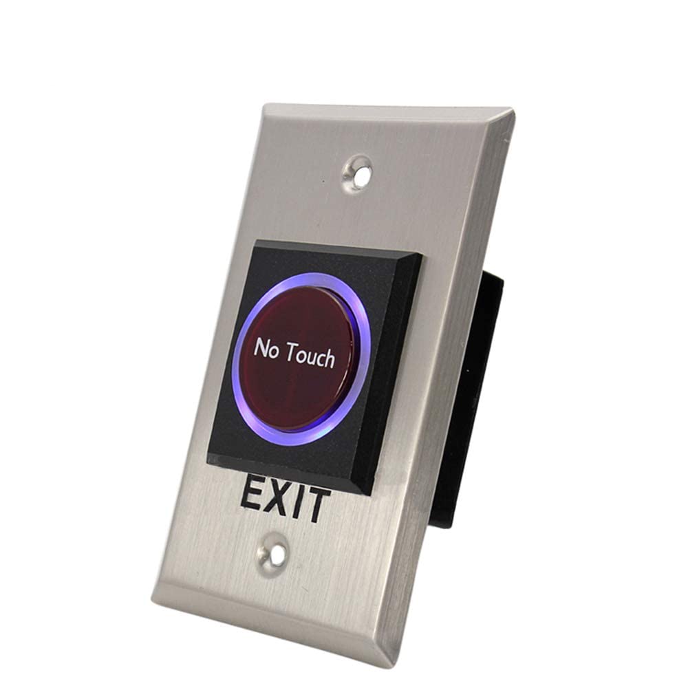 RubikTouchless No Touch Door Infrared Sensor Exit Button Switch with LED Input DC12V Output COM/NC/NO for Access Control Systems Gates and Garage Openers