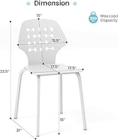 Vista 3 de GOFLAME Juego de 4 sillas de comedor, sillas de cocina sin brazos con respaldo hueco y patas de metal, sillas de cena modernas, sillas laterales