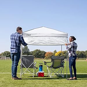 Core instant straight leg canopy tent with adjustable sun wall 6 ft x 4 ft gray  urban country home decor