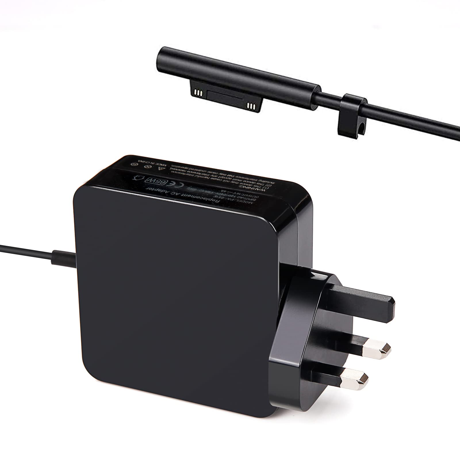 DuoYan 65W Power Adapter for Surface Pro, AC Power Supply Charging Cable, UK Plug, Replacement Charger Compatible for Microsoft Surface Pro X/7/6/5/4, Surface Laptop, Surface Book