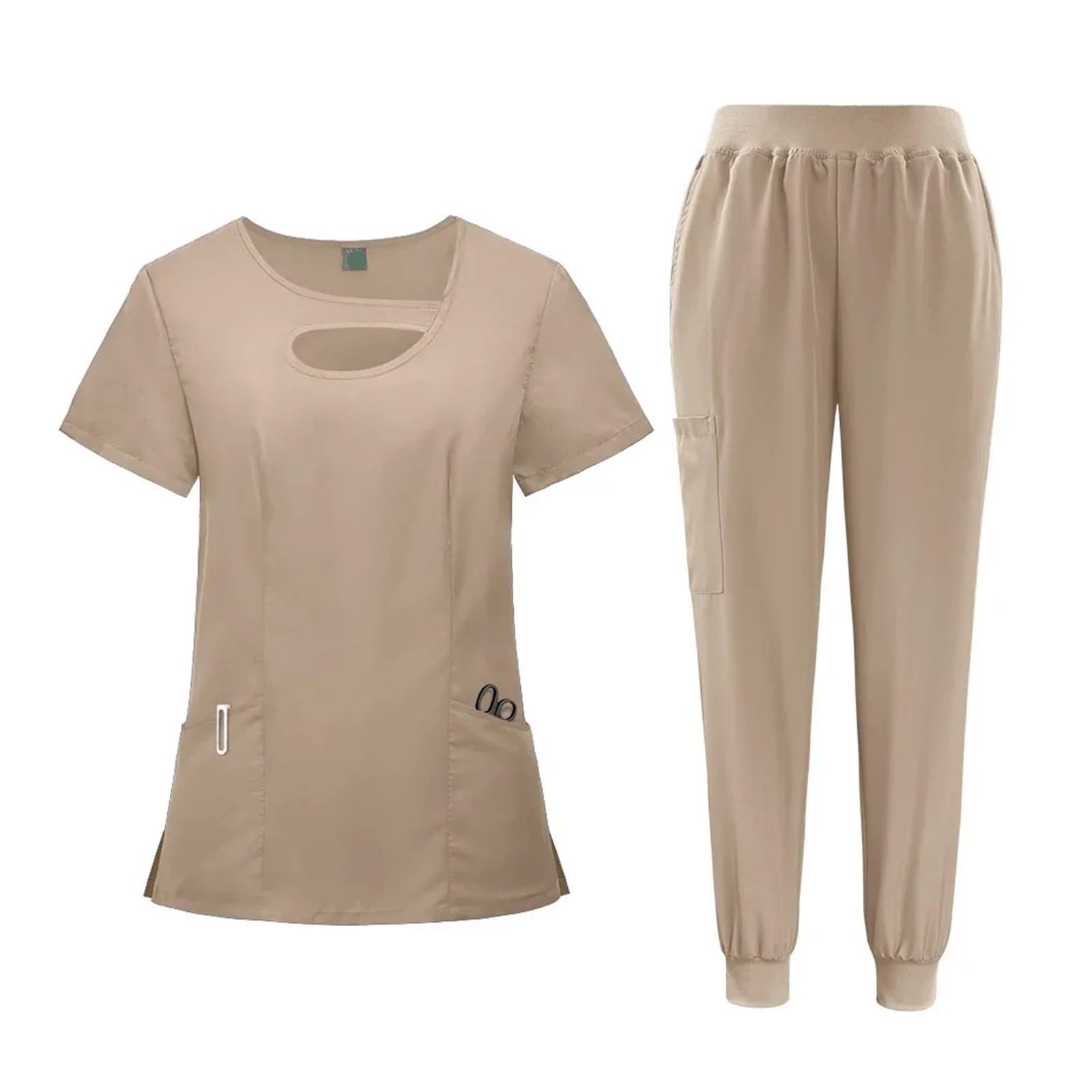 Uniformes médicaux scrub femmes jogger abricot M pour des gardes confortables
