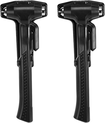 Vista 32 de Paquete de 2 martillos de seguridad para automóvil, martillo de escape de emergencia automático con rompeventanas y cortador de cinturón de Verde