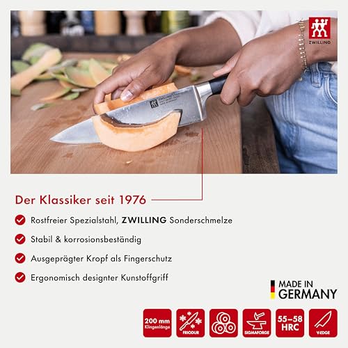 ZWILLING VIER STERNE Kochmesser 20 cm, Rostfreier Spezialstahl, Ergonomischer Kunststoff-Griff, Made...