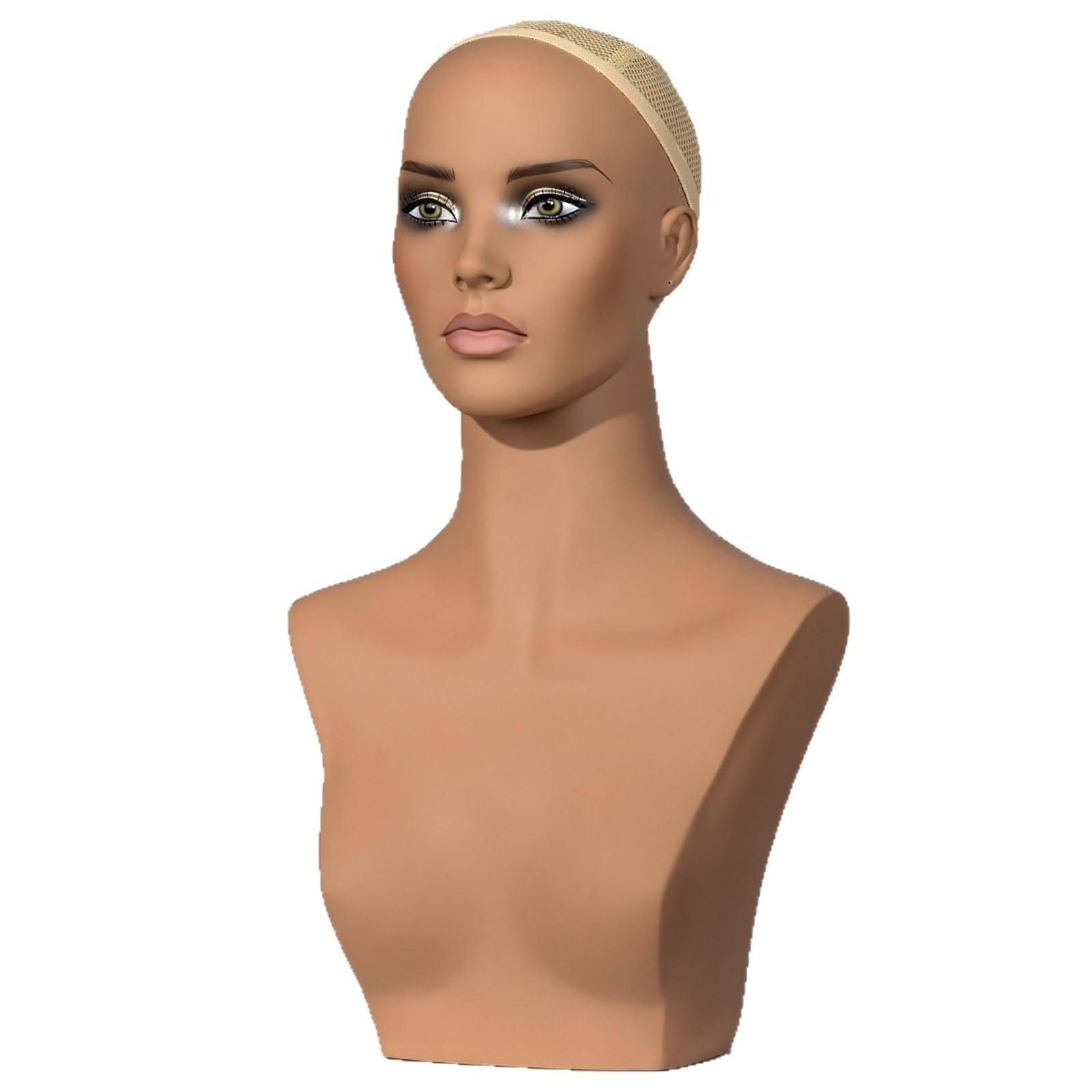Qianly Testa di Manichino Femminile Realistico Testa di Manichino in PVC Professionale per Parrucchieri, Fotografia
