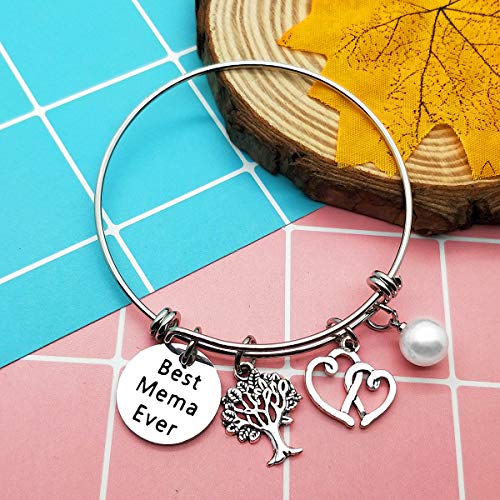 Mother's Day Gift For Mema Bracelet Gift For Mema Best Mema Ever Bracelet Grandma Expandable Wire Bangle Bracelet Grandma Gift For Grandmother Nana Thanksgiving Christmas Birthday Gift For Grammy Gift #TOP5