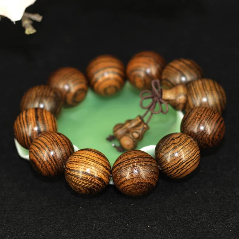 虎皮檀手串佛珠手链 虎斑木纹念珠木质坚硬 男女款流行珠子(25mm*10颗【精品配饰款】)