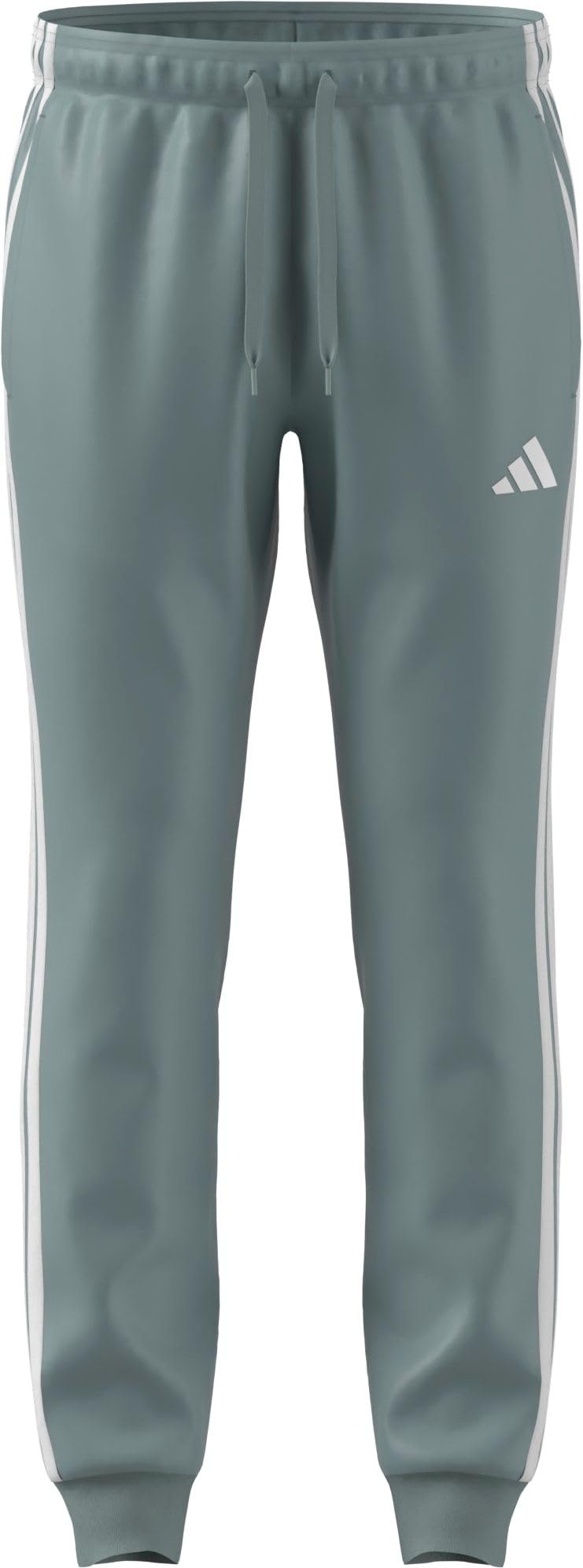 adidas Men's 3-Stripes Tricot Track Pant, Wonder Sage/White, XXL