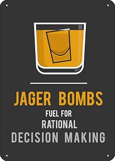 Jager Bombs Alcohol Home Bar Kitchen 12x8 inch Metal Tin Sign
