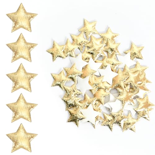Paquet de 100 Étoiles Dorées en Tissu Pailleté, Confettis pour Décorations DIY, Fêtes et Anniversaires (1,5 cm)