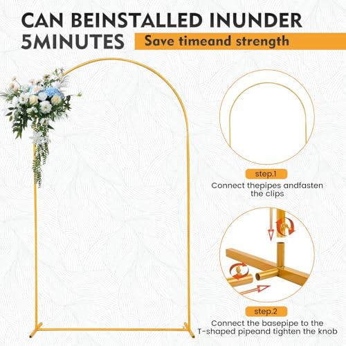 Arch Backdrop Stand 4FT Gold Wedding Balloon Arched Backdrop Stand Metal Arch Frame for Birthday Party Bridal Baby Shower Ceremony Decoration by JOYOUSQ - Used condition - Image 4