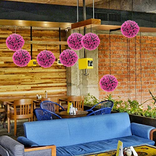 Milisten 13.7Inch Artificial Boxwood Balls With Flower Topiary Ball Garden Spheres Grass Ball Hanging Faux Plants Balls Wedding Hanging Ornament For Backyard Balcony Garden Home Decor #TOP2