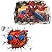 Kibi 2 PCS Stickers Muraux Spiderman 3D Effect Autocollants Chambre Decor Décoration Sticker Adhesif Mural Géant Répositionnable Stickers Muraux Enfants Spiderman