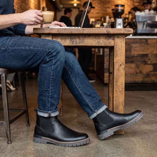 Image of Jousen Men's Chelsea Boots Casual Slip On Ankle Boots with Memory Foam