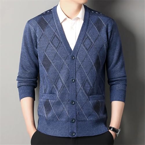 Men's Slim V-Neck Cardigan Sweater Soft Merino Wool Blend Button-Up Knit Sweater Winter Autumn Versatile Knit Outwear3