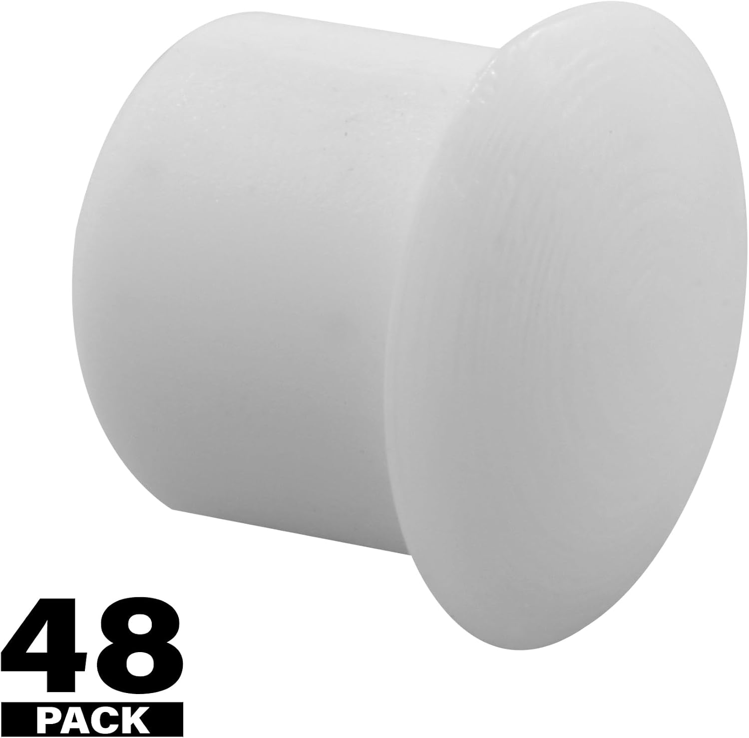 Prime-Line U 10033 Plastic Shelf Hole Plugs, 5mm, White (48 Pack)