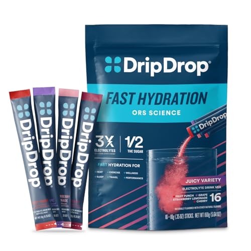 DripDrop Hydration Packets - Juicy Variety Pack - Single...