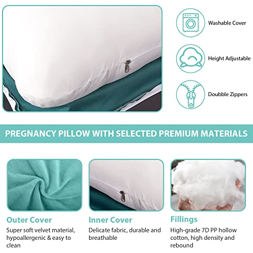 Image of Victostar Pregnancy Pillow,57 inches U Shaped Maternity Pillow with Removable Cover Full Body Pillow Support for Back, HIPS, Legs, Belly