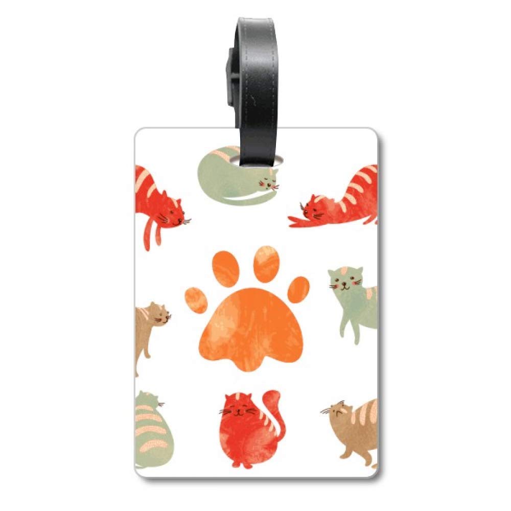 Étiquette pour valise de voyage avec motif patte de chat - 5